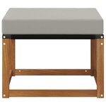 vidaXL Pouf d'Extérieur Bois d'acacia massif et tissu Textilène