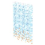 EISL Rideau de douche avec mosaïque bleu-orange 200x180x0 2 cm
