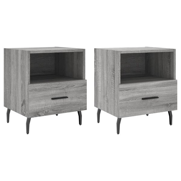vidaXL Tables de chevet 2 Pièces sonoma gris 40x35x47 5 cm
