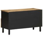 vidaXL Meuble TV noir 80x33 5x46 cm bois massif manguier brut
