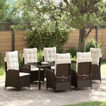 vidaXL Ensemble de salle à manger pour jardin 7 Pièces Marron polyrotin