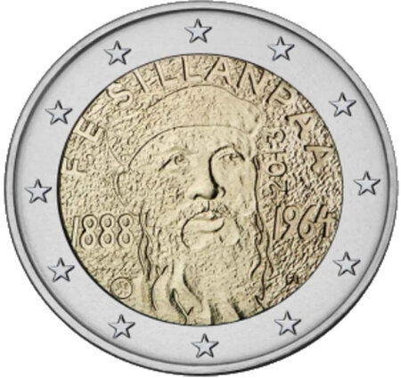 Monnaie 2 euros commémorative finlande 2013 - sillanpää