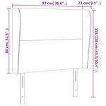 vidaXL Tête de lit avec oreilles Gris 93x23x118/128 cm Similicuir
