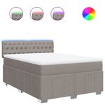 vidaXL Sommier à lattes de lit avec matelas Taupe 160x200 cm Tissu