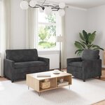 vidaXL Ensemble de Canapés 2 Pièces Gris foncé Polyester
