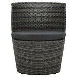 vidaXL Mobilier de bistro 3 Pièces avec coussins Résine tressée Gris