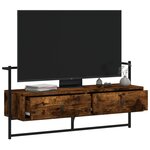vidaXL Meuble TV mural chêne fumé 100 5x30x51 cm bois d'ingénierie