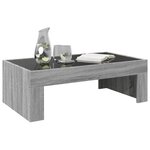 vidaXL Table basse avec LED infini sonoma gris 90x50x30 cm