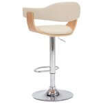 Vidaxl tabourets de bar lot de 2 crème bois courbé et similicuir