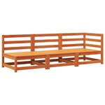 vidaXL Canapé de jardin 3 places cire marron bois de pin massif