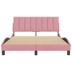vidaXL Cadre de lit avec tête de lit Rose 140x200 cm Velours