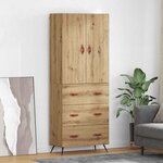 vidaXL Haut Armoire Montage mural Chêne artisanal 69 5 x 34 x 180 cm