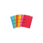 Chemise À Élastiques 3 Rabats Perforées Punchy Carte Lustrée 375g/m2 - A4 - Couleurs Assorties - X 25 - Exacompta