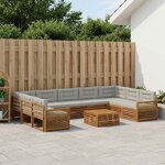 vidaXL Ensemble de canapés d'extérieur 10 pc Naturel et gris clair