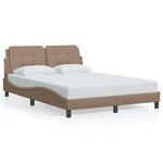 vidaXL Cadre de lit avec LED sans matelas Zadar cappuccino 140x190 cm