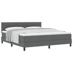vidaXL Lit à ressorts avec tête de lit Gris foncé 180 x 200 cm tissu