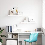 vidaXL Étagère murale flottante 2 Pièces Blanc brillant 80x23 5x3 8cm MDF