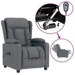 vidaXL Fauteuil inclinable électrique Gris Similicuir