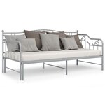 vidaXL Cadre de canapé-lit extensible Gris Métal 90x200 cm