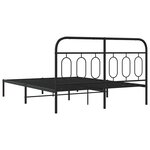 vidaXL Cadre de lit métal sans matelas avec tête de lit noir 150x200cm