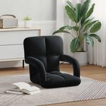 vidaXL Fauteuil de sol ajustable Noir Velours