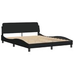 vidaXL Lit avec matelas noir 160x200 cm tissu