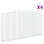 vidaXL Paniers à gabions arqués 4 Pièces 400x30x200/220 cm Fer galvanisé