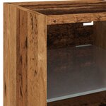 vidaXL Meubles TV muraux et lumières LED 2Pièces vieux bois 30x28 5x30cm