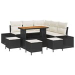 vidaXL Ensemble de canapé de jardin 9 Pièces Noir Poly rotin