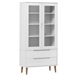 vidaXL Armoire à vitrine MOLDE Blanc 90x35x175 cm Bois de pin massif