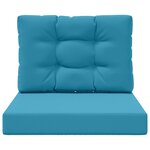 vidaXL Coussin de canapé d'extérieur 2 Pièces Bleu royal Polyester