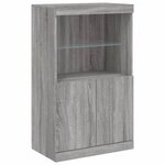 vidaXL Buffet avec lumières LED sonoma gris 181 5x37x100 cm