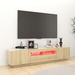 vidaXL Meuble TV avec lumières LED Chêne sonoma 180x35x40 cm