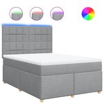 vidaXL Sommier à lattes de lit avec matelas Gris clair 160x200cm Tissu
