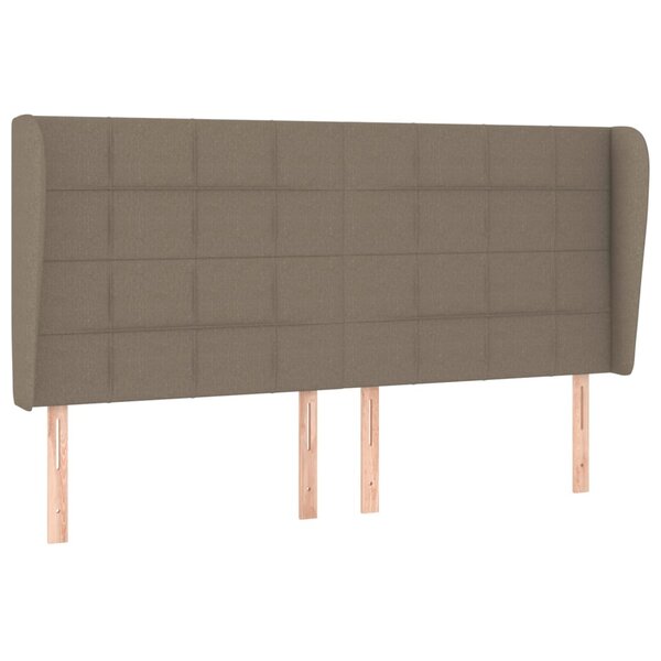 vidaXL Tête de lit avec oreilles Taupe 183x23x118/128 cm Tissu