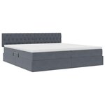 vidaXL Lit de Rangement avec matelas Gris foncé 200 x 200 cm Velours