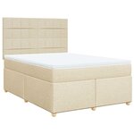 vidaXL Sommier à lattes de lit avec matelas Crème 140x190 cm Tissu