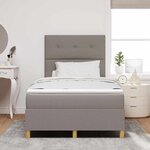 vidaXL Lit à ressort LED avec matelas Taupe 120 x 200 cm tissu