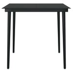 vidaXL Ensemble à manger de jardin et coussins 3 Pièces noir rotin verre
