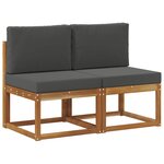 vidaXL 2 Pièce Sofa de milieu extérieur Bois d'Acacia Massif