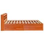 vidaXL Cadre de lit et tête de lit cire marron 135x190 cm bois de pin