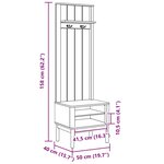 vidaXL Meuble de couloir avec étagère FLORO Blanc 50 x 40 x 158 cm