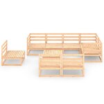 vidaXL Salon de jardin 9 Pièces bois de pin massif