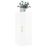 vidaXL Armoire murale blanc brillant 34 5x34x90 cm
