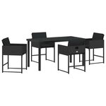 vidaXL Ensemble de salle à manger pour jardin 5 Pièces Noir polyrotin