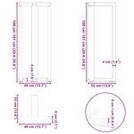 vidaXL Pieds de table de bar en forme de T  2 pièces  noir  40 x 35 x (100-101) cm  acier