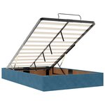 vidaXL Cadre de lit ottoman sans matelas bleu foncé 120x190 cm velours