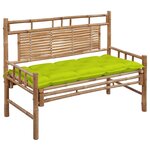 vidaXL Banc de jardin avec coussin 120 cm Bambou