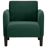 vidaXL Fauteuil avec accoudoirs vert foncé 54 cm velours