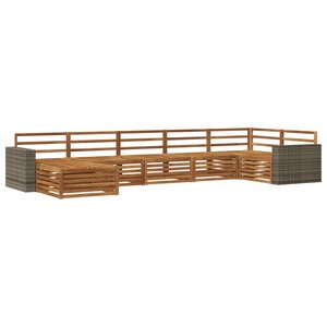 vidaXL Ensemble de canapés d'extérieur 7 Pièces Naturel